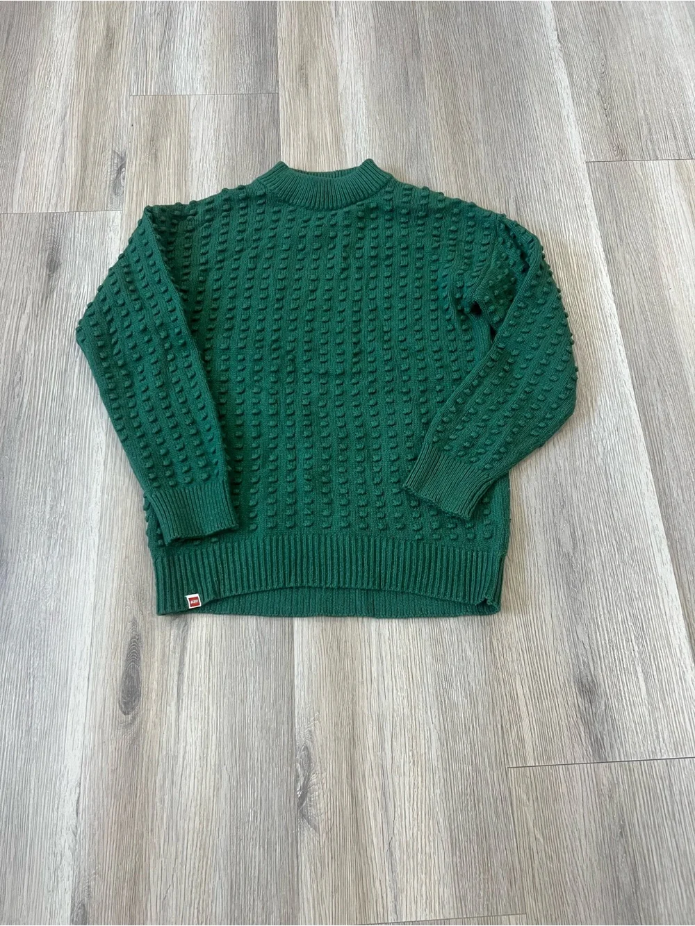 Lego Men's Forest Green Bobble Knit Crewneck Sweater